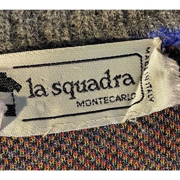 Vintage Womens Italy Wool Argyle Geometric Knit V neck  Dark Aacademia sweater S - Picture 7 of 12